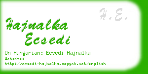 hajnalka ecsedi business card